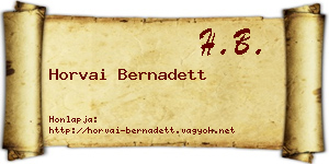 Horvai Bernadett névjegykártya